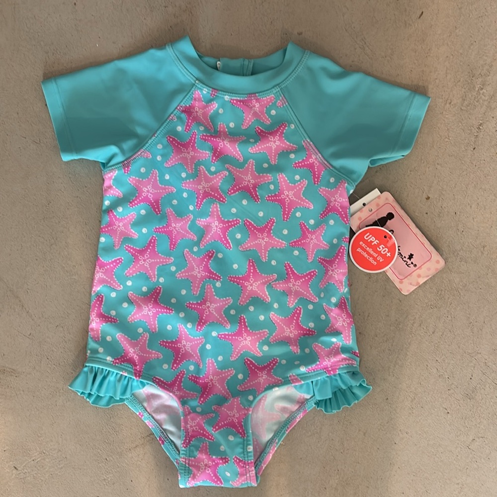 Sale! NWT Floatimini 2T Starfish One Piece Girls Swimsuit